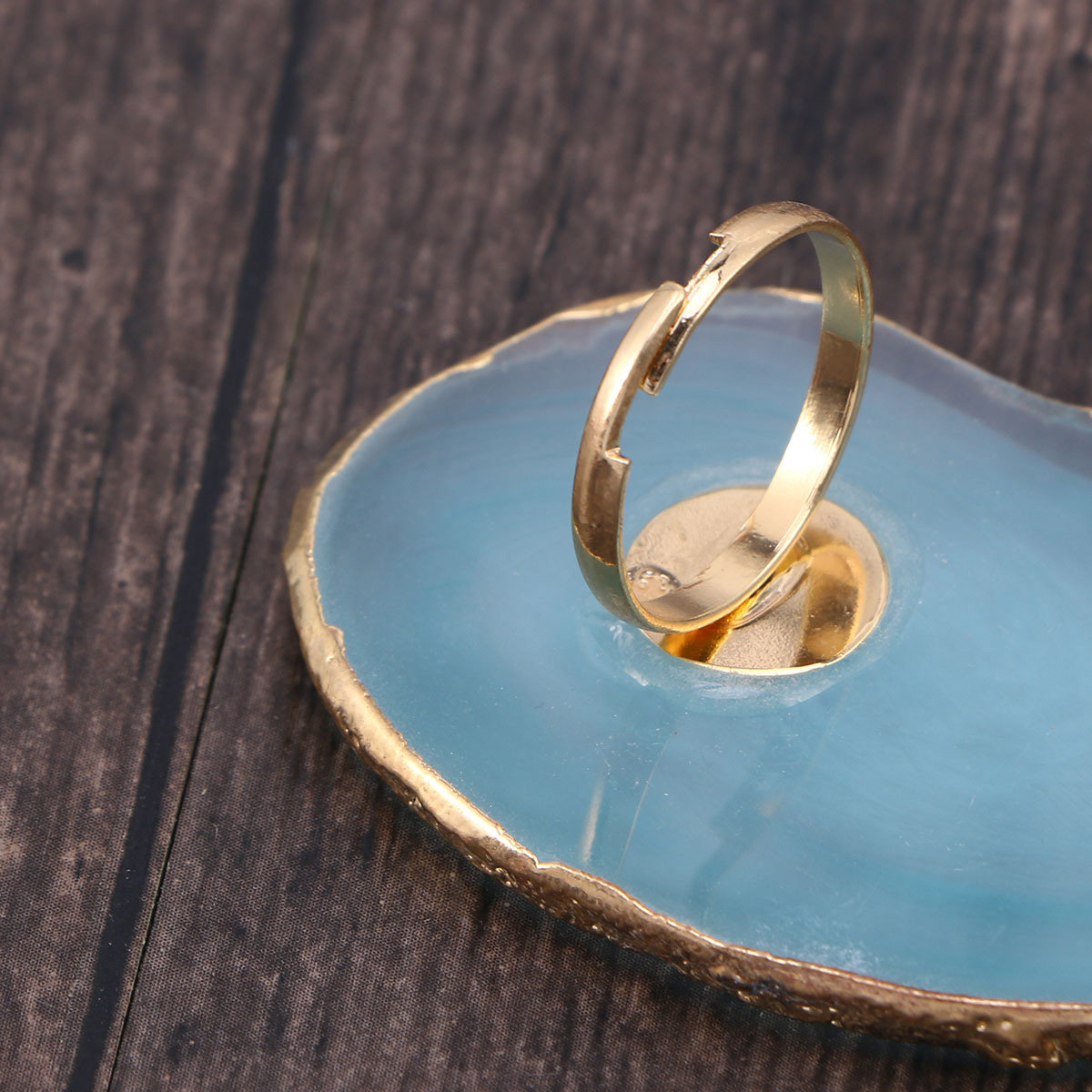 Resin Art Ring - Verstellbare blaue Mini-Fingerring-Maniküre-Nagelkunstpalette, leichtes Harzdesign, einfache