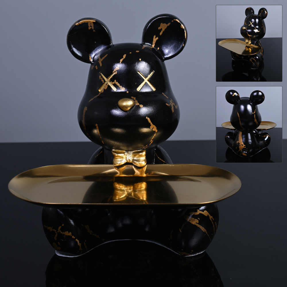 Resin Art Table - Bunte Bärenstatuen und Skulpturen Butler Figur