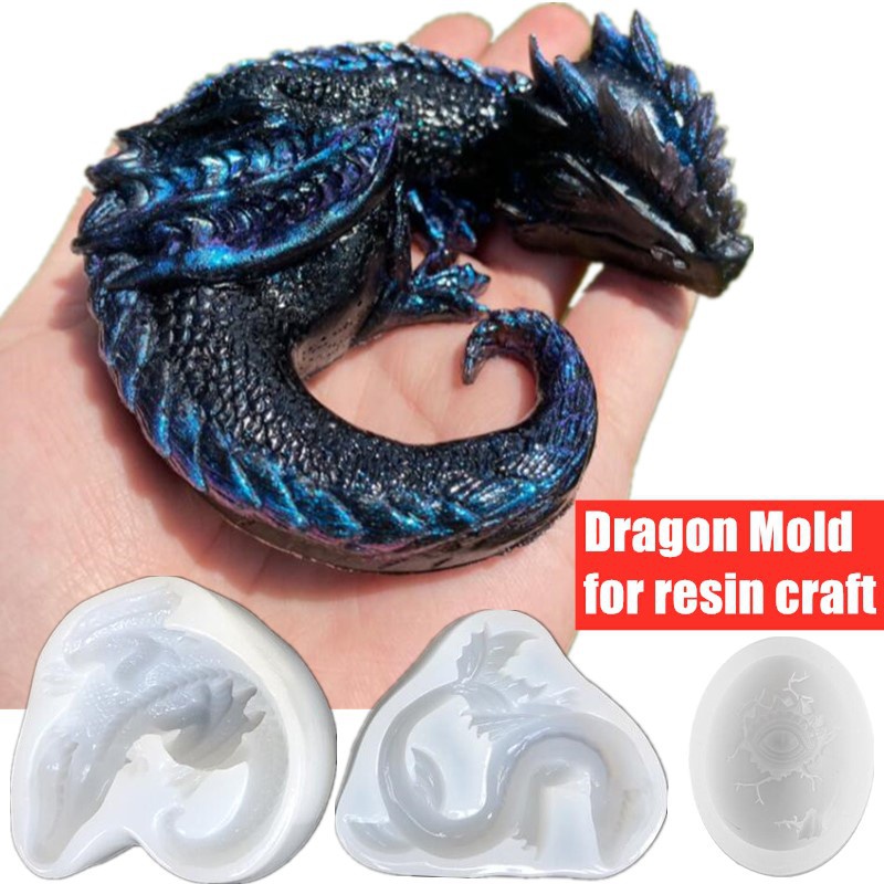 Resin Art Kit With Molds - 3 Stile Spiegel Schläfriger Drache Dinosaurier