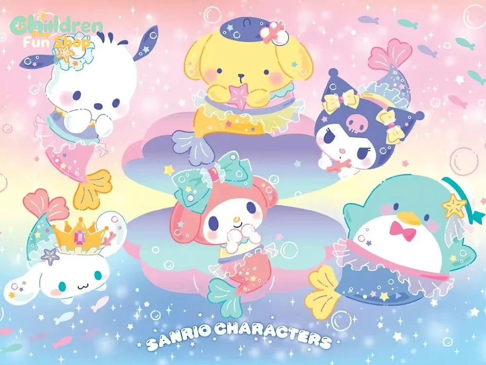 Resin Art Frame - Sanrio Familienfoto DIY 5D Diamantmalerei Farbige