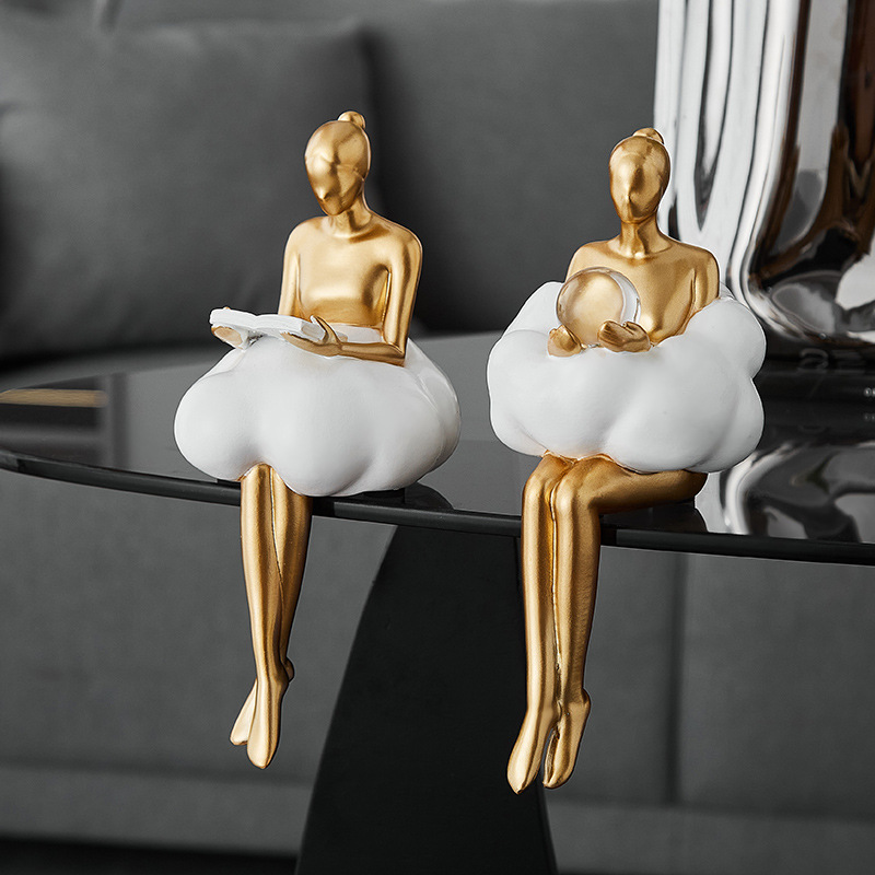 Resin Art Table - Ballett-Mädchen Wolken Abstrakte Kunst Figur Statue