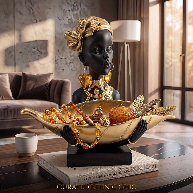 Resin Art Table - Aufbewahrung von Harzstatuen Afrikanischer Stammeskunst, Aufbewahrungsschalen,