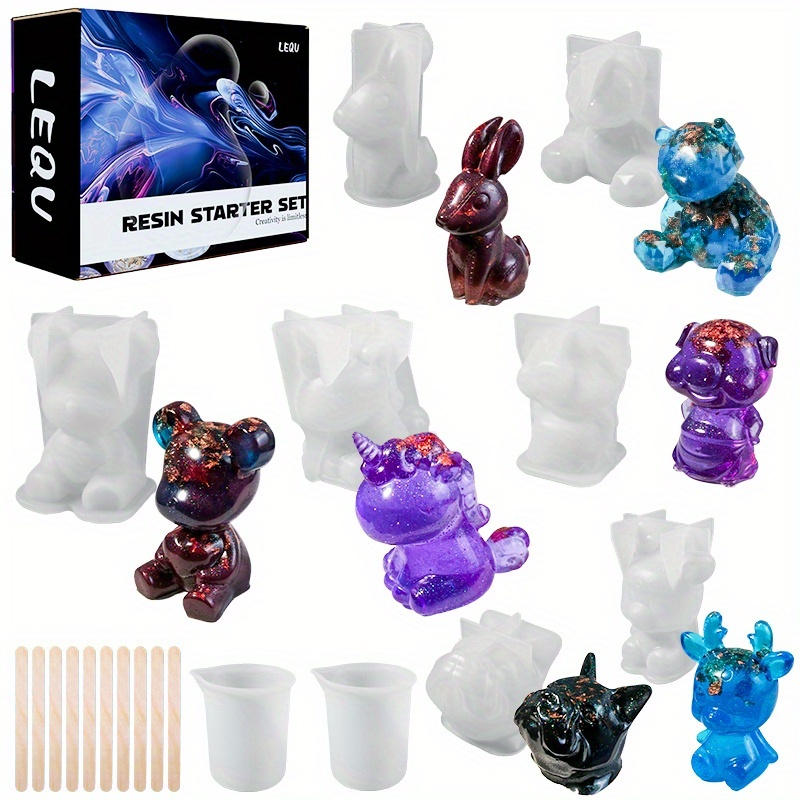 Resin Art Kit With Molds - 19-teiliges Harz-Gießformen-Set, geeignet für die Herstellung