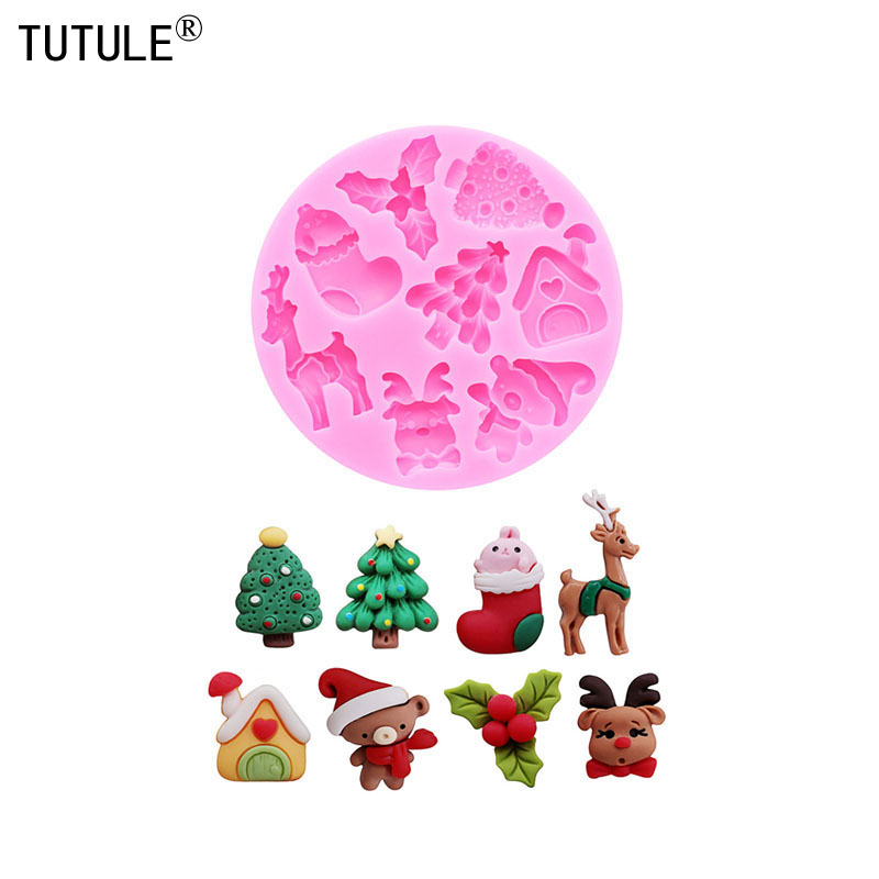 Resin Art Kit With Molds - Weihnachtsserie Silikonform Weihnachtsbaum Fondant Zucker Cupcake
