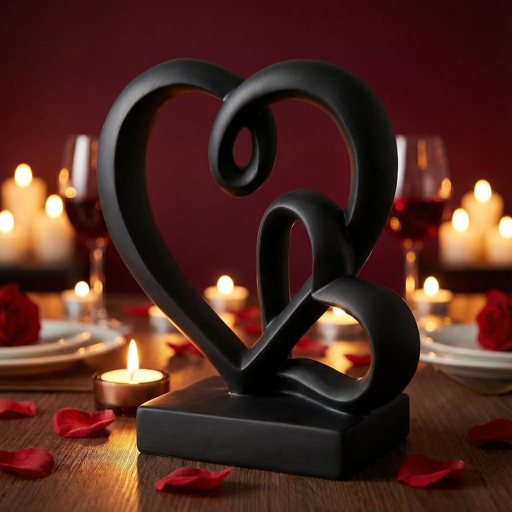 Resin Art For Wedding Gift - Hochzeitstagsgeschenke - Zwei-Herzen-Deko-Harzstatue, 1. bis 50.