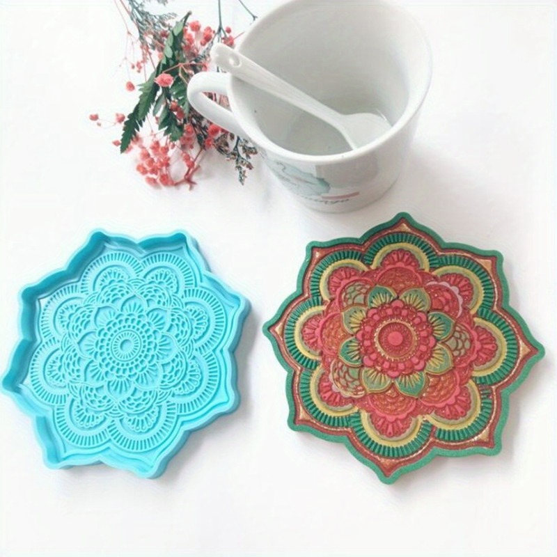 Resin Art Kit With Molds - Mandala Untersetzer Silikonform Runde Tablett Tasse