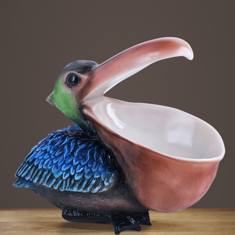 Resin Art Unique Ideas - ‌ Tukan-Pelikan-Figur, Schlüsselablage im Eingangsbereich, Bar-Schrank-Akzent,