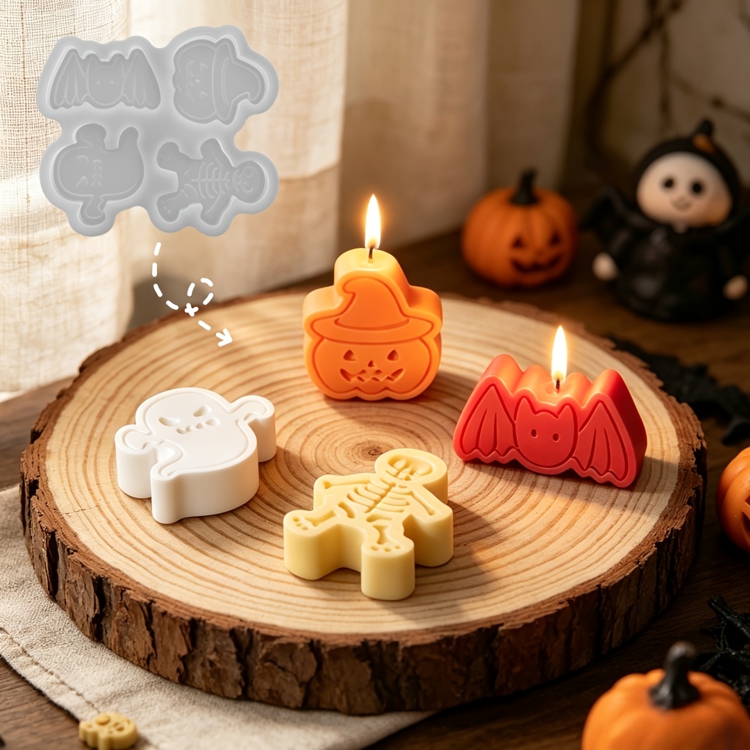 Resin Art Kit With Molds - 4-fach Silikonharzform-Set für DIY-Tonfiguren wie Geister,