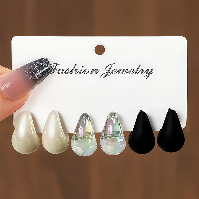 3-teiliges modisches Harz-Ohrr – Resin Art Ring Bewertung und Preis