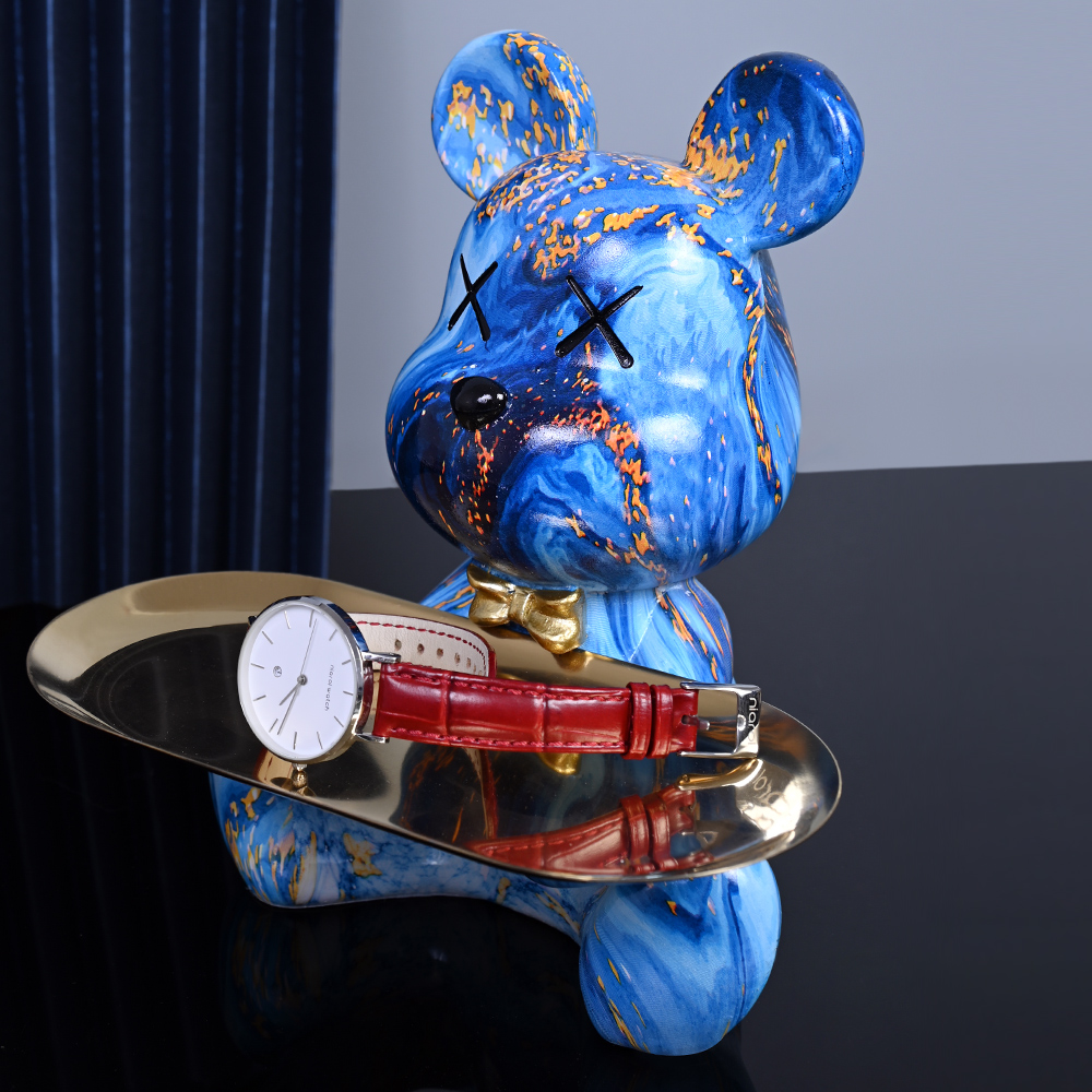 Bunte Bärenstatuen und Skulptu – Resin Art Table Bewertung und Preis