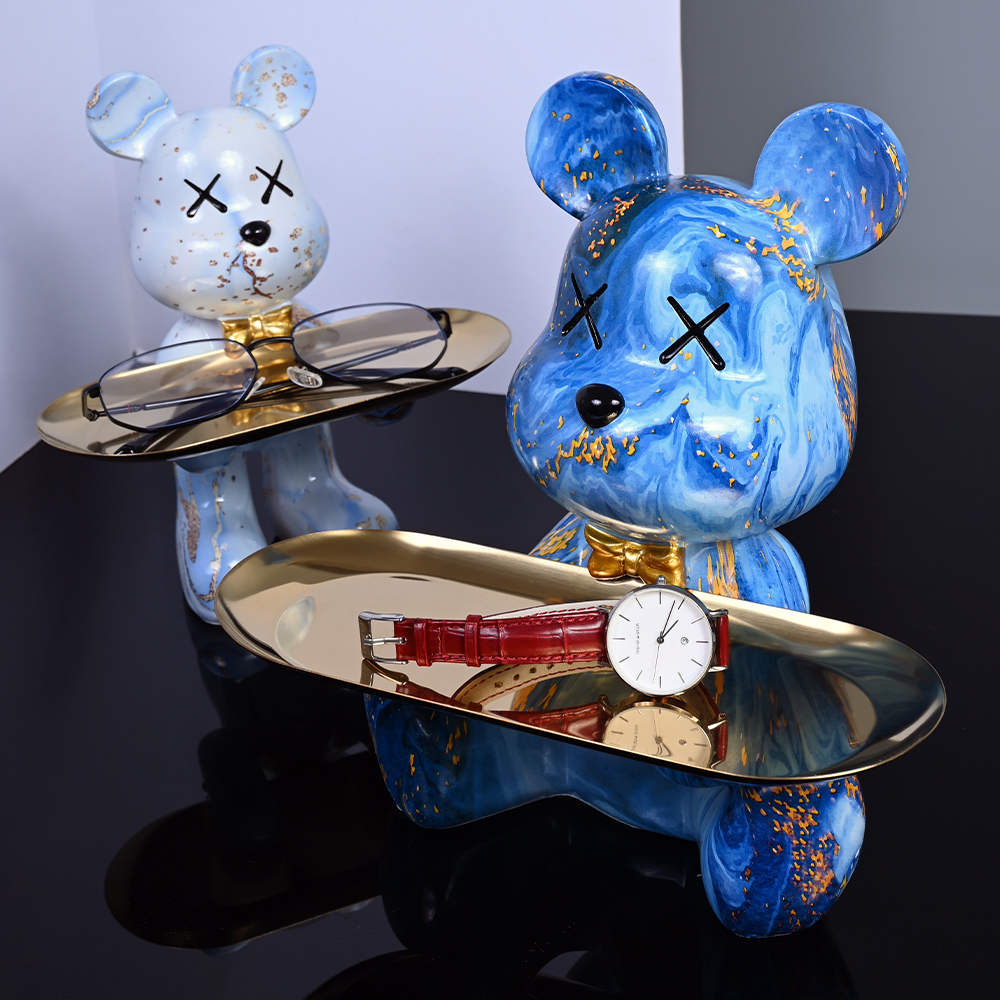 Bunte Bärenstatuen und Skulptu – Resin Art Table Bewertung und Preis