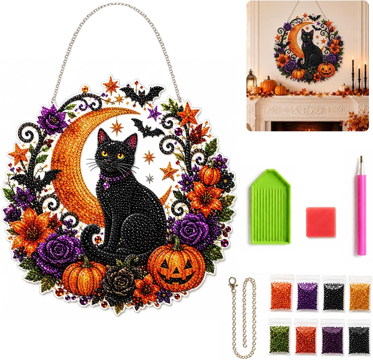 Halloween-Kürbisse Diamant-Mal – Resin Art Work Bewertung und Preis