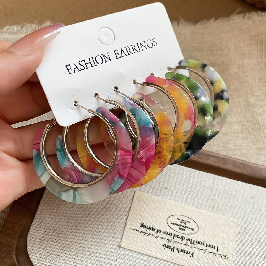 Mode großer Kreis Acryl Ohrrin – Resin Art Ring Bewertung und Preis